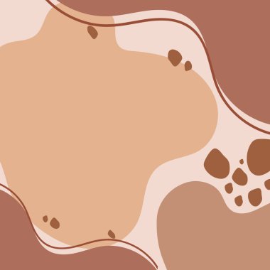 Alıntı ve sosyal medya paylaşımı için çıplak pastel renkte çizgileri olan soyut sanat şekli sıvı elementler arka plan şablonu kare karesi illüstrasyon resmi