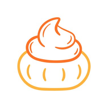 Çizim Çizgisi Sanatında Buzlu Mücevher Bisküvisi Geleneksel Atıştırmalık Kurabiye Çizimi. Çizgi film vektör çizimi beyaz arkaplanda izole edildi