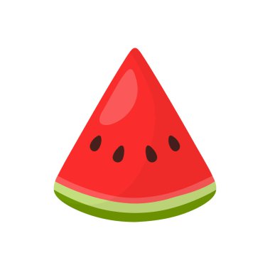 Düz karpuz dilimlenmiş el çizimi tropik yaz meyveleri için şeffaf arkaplanda izole edilmiş ikon resim karalaması.