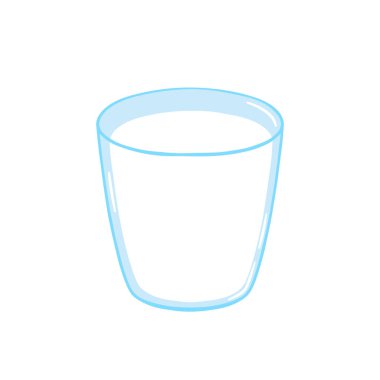 Düz ikon vektör illüstrasyonunda, şeffaf arkaplanda izole edilmiş şirin bir süt karikatürü.