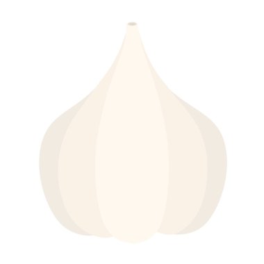 Çizgi film düz sarımsak klitoris simgesi canlandırılmış vektör tasarımı çeşnisi