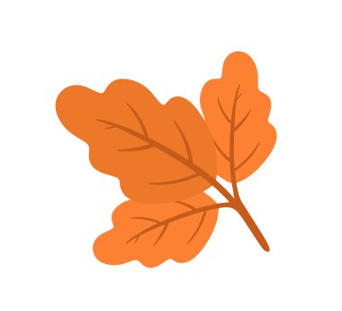 Çizgi film Orange, Sonbahar Doğa Arkaplanı ve Sancak Elemanı Dekorasyonu için Estetik Vektör İllüstrasyonlu Simge Sanatını Bırakıyor