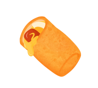 Dilimlenmiş pirinçli mayonez Endonezya geleneksel abur cubur illüstrasyonu