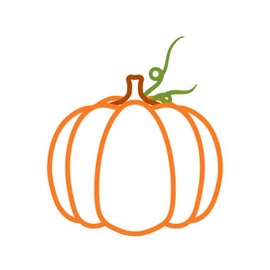 Çizgi Balkabağı Kabocha Icon kawaii çizgi film animasyon sebze ve meyve vektör illüstrasyon tasarımı çocuklar için çizim ve boyama kitapları sebze ve alfabe öğrenmek için