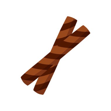 Bayram için Düz Çikolatalı Astor Astor Gofretli Çubuk Yuvarlak Al Fitr Flat Doodle Simgesi Logosu. Çizgi film vektör çizimi beyaz arkaplanda izole edildi