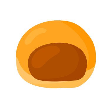 Nastar Endonezya Geleneksel Kurabiyesi ve Ananas Reçeli İçinde Bayram Al Fitr Flat Doodle Simgesi Logosu. Çizgi film vektör çizimi beyaz arkaplanda izole edildi