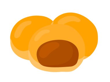 Flat Nastar Geleneksel Endonezya Kurabiyesi. İçinde Pineapple Jam var. Kurban Bayramında Al Fitr Flat Doodle Simgesi Logosu. Çizgi film vektör çizimi beyaz arkaplanda izole edildi