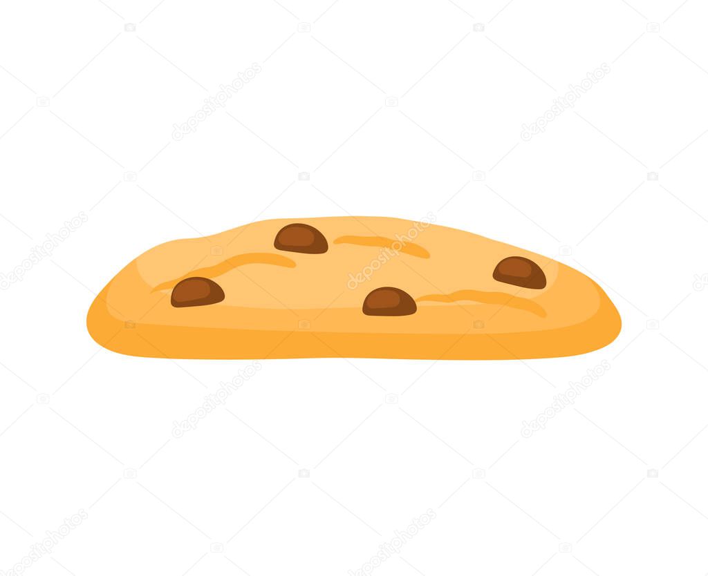 Traditional Delicious chocolate chip cookies icon logo. Cartoon vector illustration isolated on white background