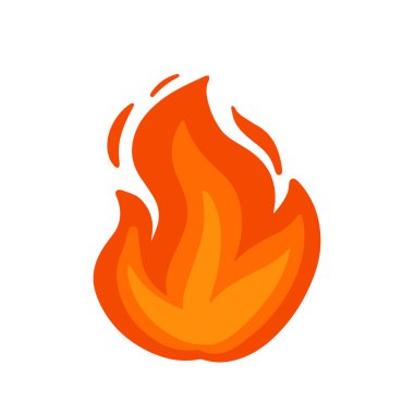 Şekerli Sıcak Ateş alev simgesi düz çizgi film vektör illüstrasyonunda element dekorasyonu için izole edilmiş