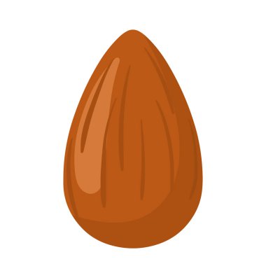 Düz badem cevizi sağlıklı ve organik gıda malzemesi karalama vektörü çizimi şeffaf arka planda izole