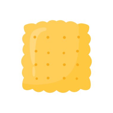 Kare Şeklinde Düz Kraker Çizimi Şeffaf Arkaplanda İzole edilmiş Pişirme ve Pasta Atıştırması için Simge Vektörü ResmiComment