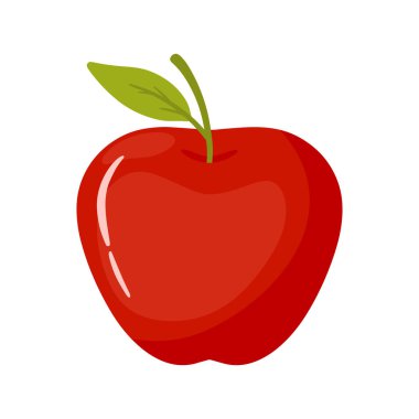 taze elma meyvesi ikonu clipart çizgi film animasyon vektör çizim tasarımı çocuklar için kitaplar şeffaf arkaplanda izole meyve ve alfabe öğrenmek için