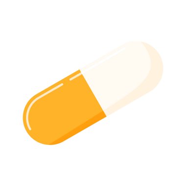 Uyuşturucu günü, ilaç, takviye, vitamin ve sağlık hizmetleri ve tıbbi element taşıyıcı illüstrasyonu için sarı kapsül hapı