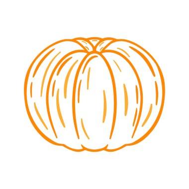 Soyulmuş Mandalina Turuncu Meyve Çizgisi Sanat Simgesi Doodle Element Vektör İllüstrasyonu Don Şeffaf Çizgi Alanı 'nı izole etti