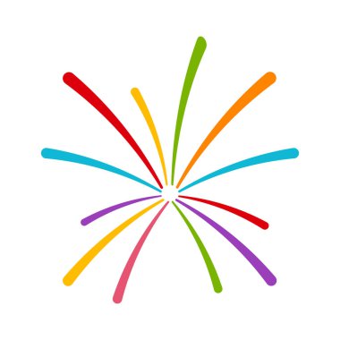 Dekoratif element için renkli havai fişek vektör çizimi Don şeffaf arkaplanı izole et