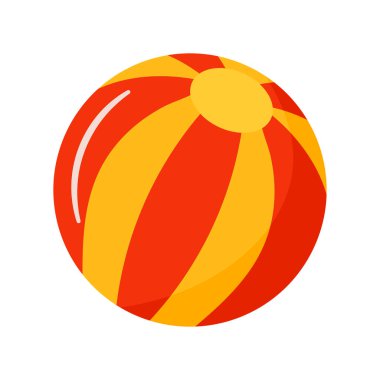 Yaz tatili için şişirilebilir plaj topu çizimi şeffaf arkaplanda izole edildi