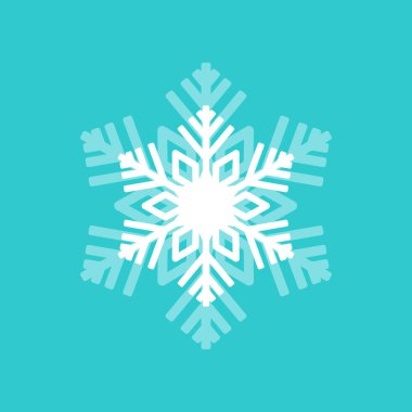 Düz Beyaz Kar Tanesi Simgesi Kış Noel ve Buz Element Dekorasyonu İzole Edildi