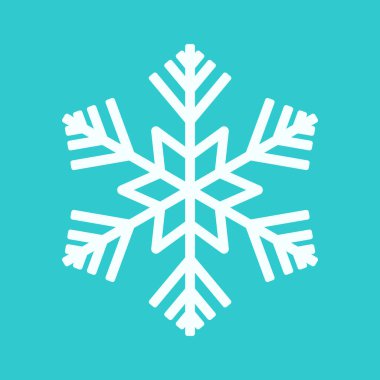 Güzel Beyaz Kar Tanesi Simgesi Kış Noel ve Buz Element Dekorasyonu İzole Edildi