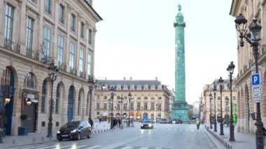 Paris, Fransa Vendome Caddesi manzaralı. Yüksek kalite 4k görüntü
