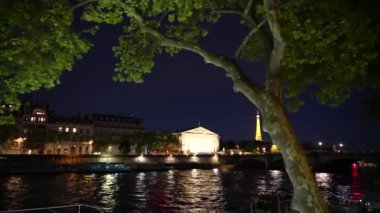 Paris, Fransa, Akşam Şehir Işıkları. Yüksek kalite 4k görüntü