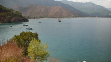 Türkiye 'nin Adrasan Antalya kentinin panoramik manzarası, denizi ve güzelliği. Yüksek kalite 4k görüntü