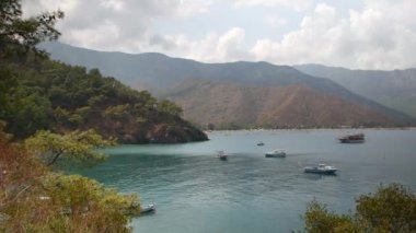 Türkiye 'nin Adrasan Antalya kentinin panoramik manzarası, denizi ve güzelliği. Yüksek kalite 4k görüntü