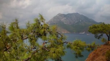 Türkiye 'nin Adrasan Antalya kentinin panoramik manzarası, denizi ve güzelliği. Yüksek kalite 4k görüntü