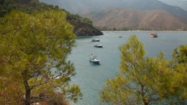 Türkiye 'nin Adrasan Antalya kentinin panoramik manzarası, denizi ve güzelliği. Yüksek kalite 4k görüntü
