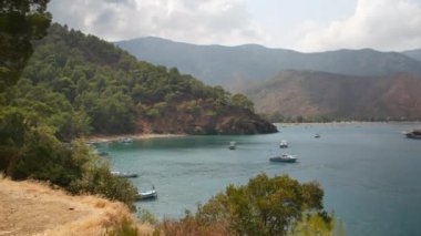 Türkiye 'nin Adrasan Antalya kentinin panoramik manzarası, denizi ve güzelliği. Yüksek kalite 4k görüntü