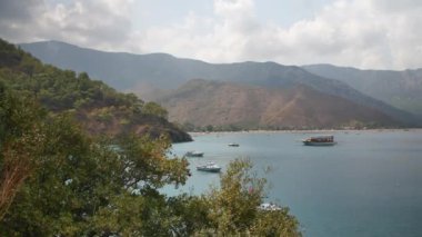 Türkiye 'nin Adrasan Antalya kentinin panoramik manzarası, denizi ve güzelliği. Yüksek kalite 4k görüntü