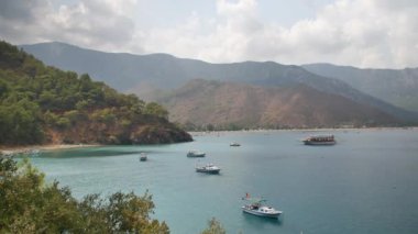 Türkiye 'nin Adrasan Antalya kentinin panoramik manzarası, denizi ve güzelliği. Yüksek kalite 4k görüntü