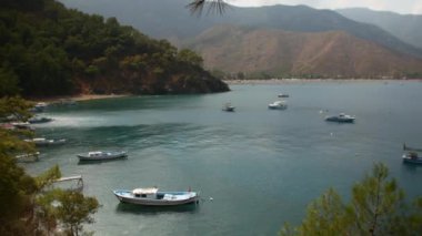 Türkiye 'nin Adrasan Antalya kentinin panoramik manzarası, denizi ve güzelliği. Yüksek kalite 4k görüntü