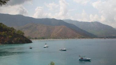 Türkiye 'nin Adrasan Antalya kentinin panoramik manzarası, denizi ve güzelliği. Yüksek kalite 4k görüntü