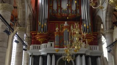 St. Lawrence Kilisesi 'nde organa yakın çekim. Yüksek kalite 4k görüntü