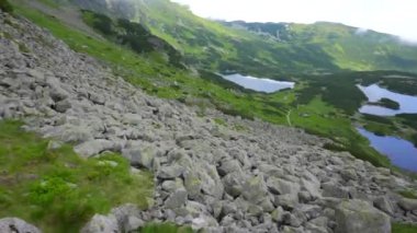 Yukarıdan panoramik manzara, Polonya, Zakopane. Kasprowy Wierch. Yüksek kaliteli FullHD görüntüler