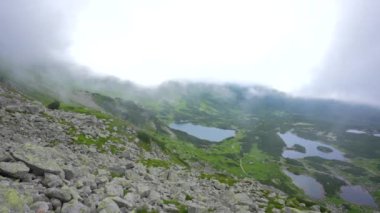 Yukarıdan panoramik manzara, Polonya, Zakopane. Kasprowy Wierch. Yüksek kaliteli FullHD görüntüler