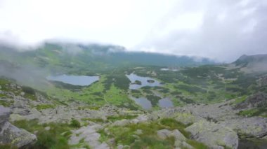 Yukarıdan panoramik manzara, Polonya, Zakopane. Kasprowy Wierch. Yüksek kaliteli FullHD görüntüler