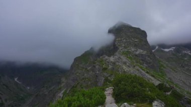 Panoramic view from above, Poland, Zakopane. Kasprowy Wierch. High quality FullHD footage