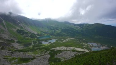 Yukarıdan panoramik manzara, Polonya, Zakopane. Kasprowy Wierch. Yüksek kaliteli FullHD görüntüler