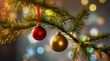 Noel ağacı dalıyla süslenmiş Noel süsleri Noel neşesi ve mevsimlik dekora biraz sıcaklık katıyor.. 
