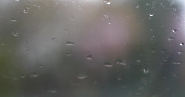 Gocce Pioggia Sul Parabrezza Auto Aisne Vicino Villaggio Pontavert Nel — Video Stock