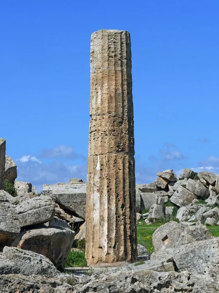 Los Escombros Restantes Del Templo Del Templo Selinunte Sicilia Italia — Foto de Stock