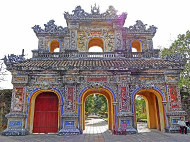 Vietnam, Thua Thien Hue Eyaleti, Hue Şehri, Unesco, Yasak Şehir veya İmparatorluk Şehri 'nin kalbindeki Mor Şehir tarafından Dünya Mirası sahasında listelenmiştir.