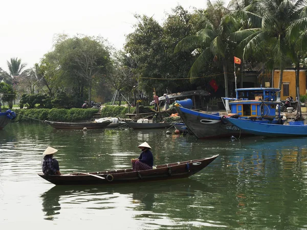 Vietnam Provinz Quang Nam Stadt Hoi Altstadt Unesco Weltkulturerbe Boot — Stockfoto