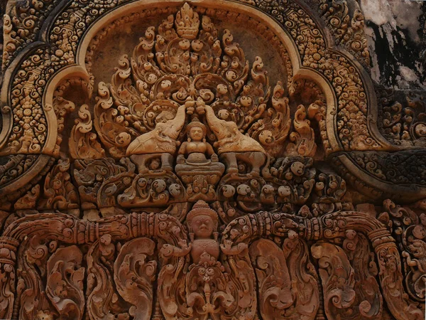 Banteay Srei Templom Siem Reap Tartomány Angkor Templomkomplexuma Melyet Unesco — Stock Fotó