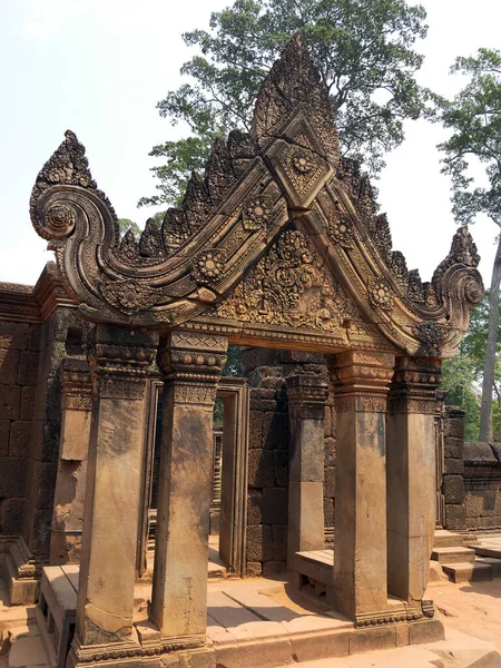 Świątynia Banteay Srei Prowincja Siem Reap Kompleks Świątyń Angkor Wpisany — Zdjęcie stockowe