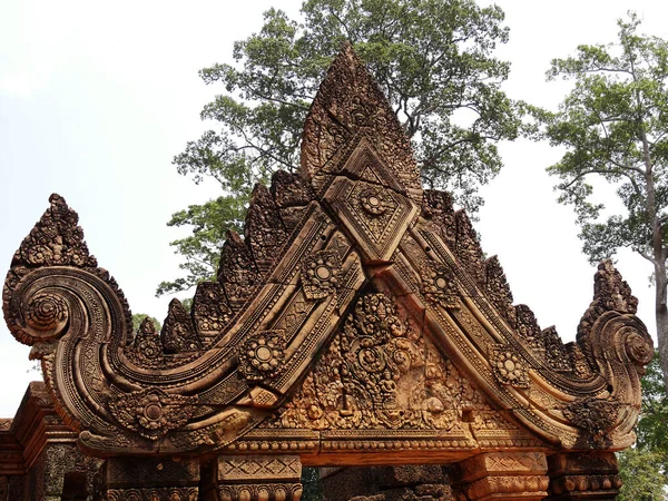 Tempel Von Banteay Srei Provinz Siem Reap Tempelkomplex Von Angkor — Stockfoto