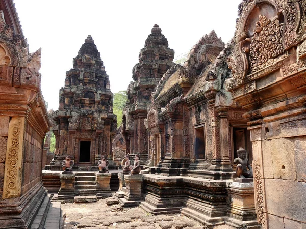 Храм Бантай Срей Провінція Сіємреап Комплекс Храмів Ангкору Занесений Списку — стокове фото