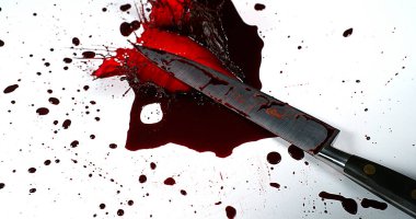 Beyaz Arkaplana Karşı Kanlı Bıçak