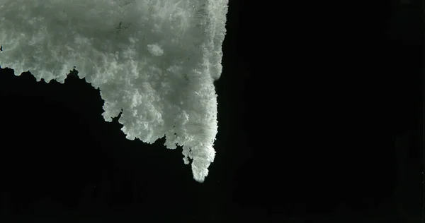 Белые Чернила Входят Воду Черном Фоне — стоковое фото